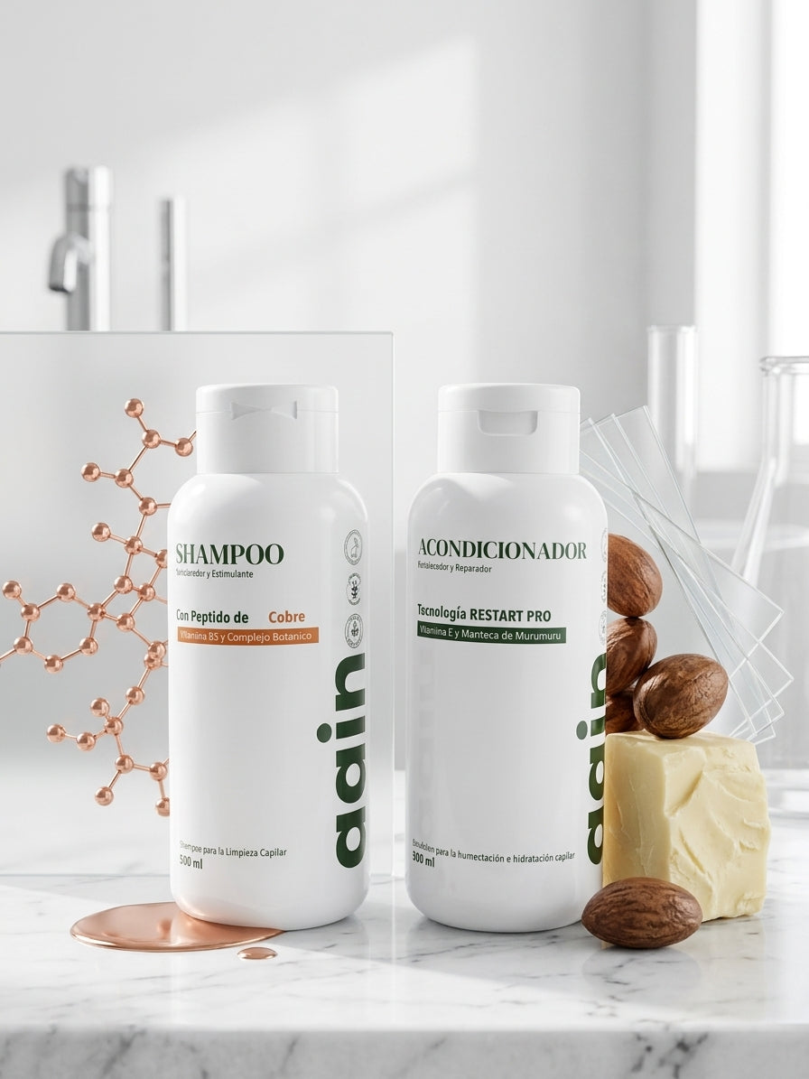 Dúo AAIN | Shampoo Péptido de Cobre + Acondicionador